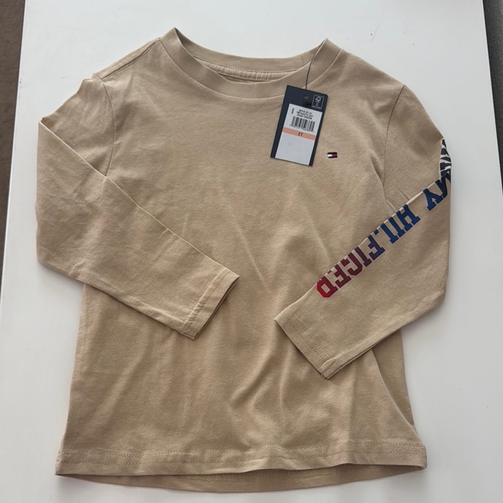 Tommy Hilfiger Beige Kids Long Sleeve Shirt boys 2t